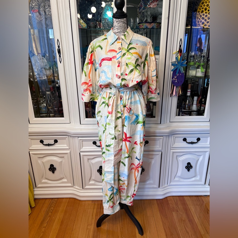 FARM Rio Ipanema Tropical Print Jumpsuit M